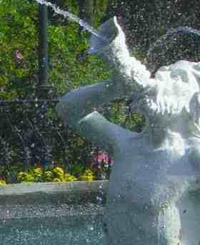 Triton statue in Savannah, GA's Forsyth Park.